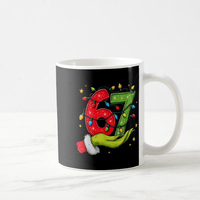 Taza De Café Six Seven 67 Christmas Lights Hand Signs Elf Light (Derecha)