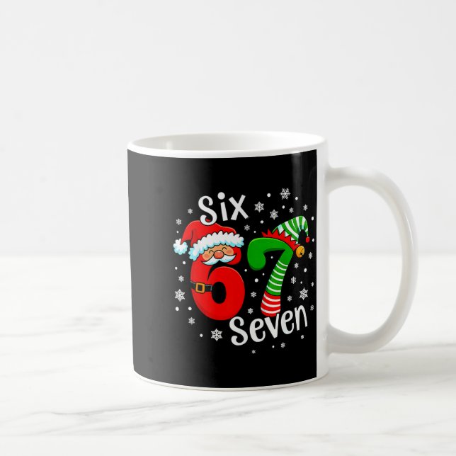 Taza De Café Six Seven 67 Meme 6 7 Elf Santa Christmas  (Derecha)