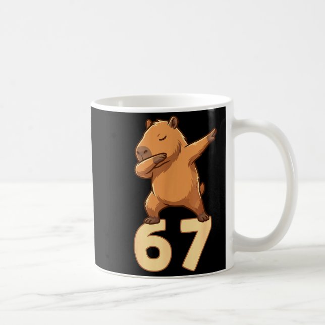 Taza De Café Six Seven 67 Meme Capybara Funny 67 Capybara For K (Derecha)