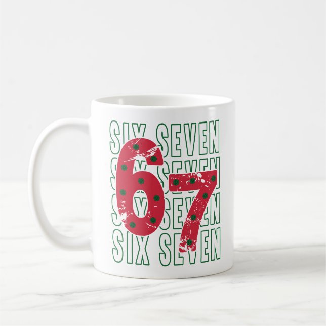 Taza De Café Six Seven 6 7 Funny Meme Mug (Izquierda)