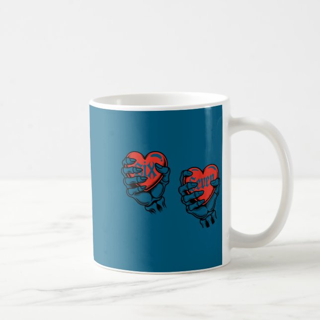 Taza De Café Six Seven 6 7 Meme 67 Skeleton Hand Valentine Cost (Derecha)