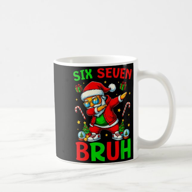 Taza De Café Six Seven 6 7 Meme Dabbing Santa Merry Christmas B (Derecha)