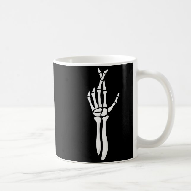 Taza De Café Six Seven 6 7 Meme Funny Skeleton Hands Sign Let's (Derecha)