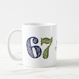 Taza De Café Six Seven 6 7 Trend Blue & Green Modern