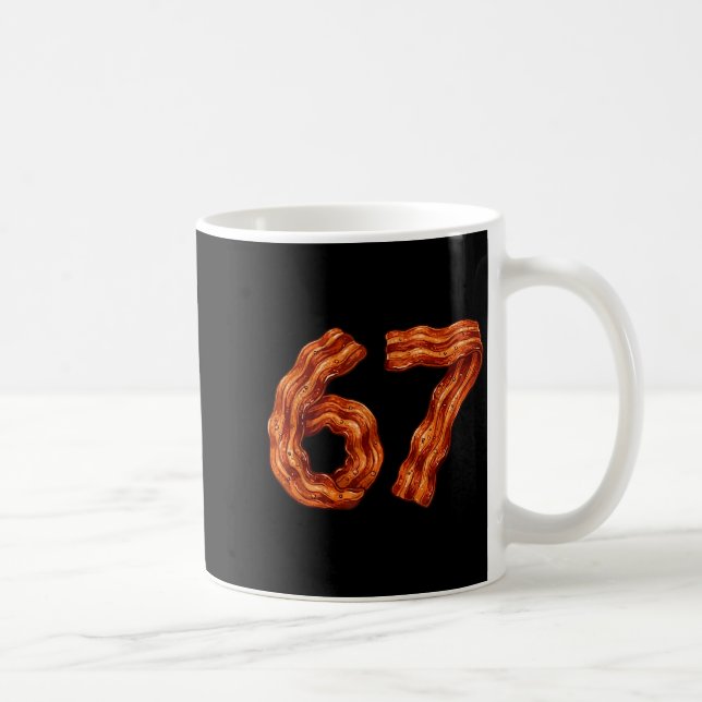 Taza De Café Six Seven Bacon Cool Meme 67 Funny Number  (Derecha)