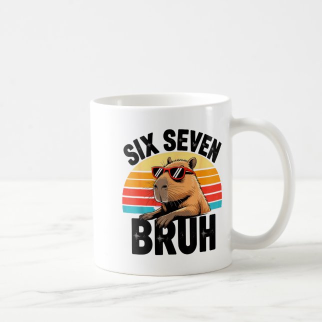 Taza De Café Six Seven Bruh 67 Meme Capybara  (Derecha)