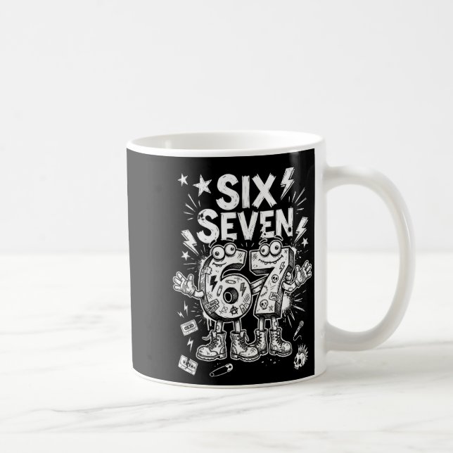 Taza De Café Six Seven Gen Alpha Brain Rot Meme Funny Viral Tre (Derecha)