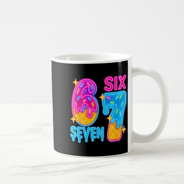 Taza De Café Six Seven Ice Cream Drip Meme 67 Funny Gen Alpha S (Derecha)