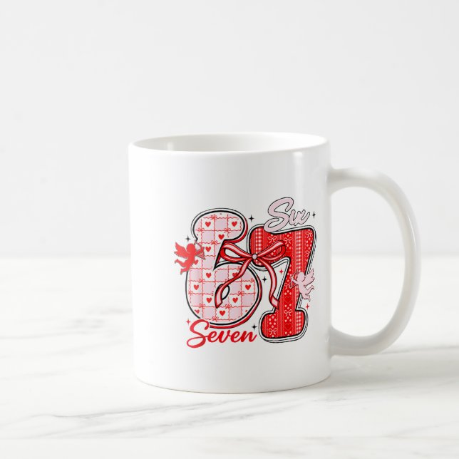 Taza De Café Six Seven Meme 67 Coquette Bow Valentines Women Gi (Derecha)