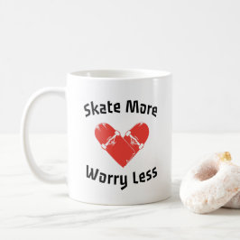 Taza De Café Skate Más Preocupación Menos - Patinaje Gracioso