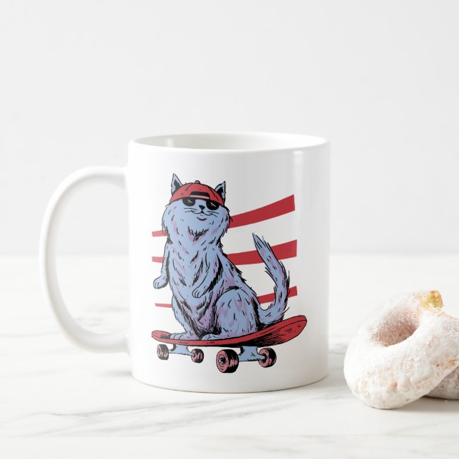 Taza De Café Skateboard Skateboarder Skateboard Skateboarding (Con donut)