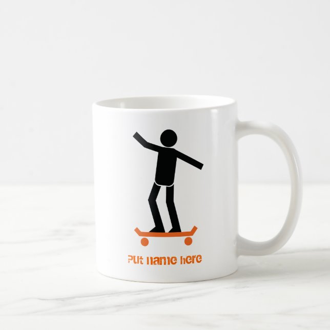 Taza De Café Skateboarder en su personalizado de patineta (Derecha)