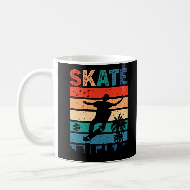 Taza De Café Skateboarder Regalo Skateboard Retro (Izquierda)