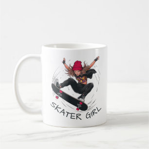 Taza De Café Skateboarding Chica