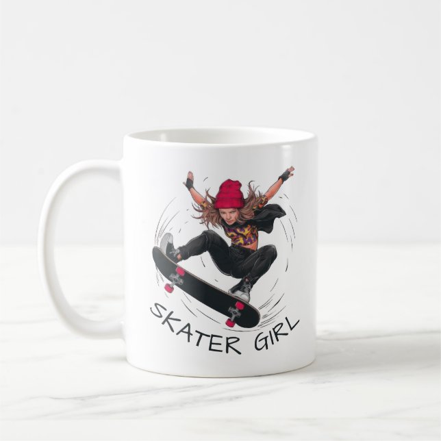Taza De Café Skateboarding Chica (Izquierda)