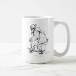 Taza De Café Skateboarding de Santa Claus con regalo