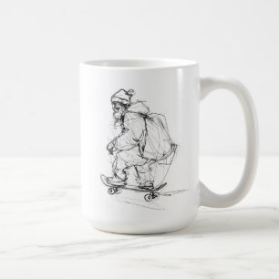 Taza De Café Skateboarding de Santa Claus con regalo