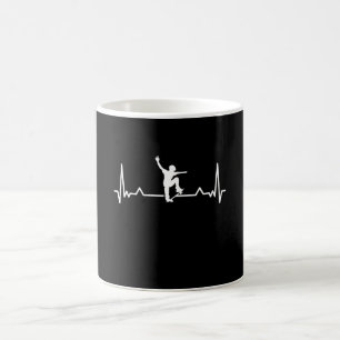 Taza De Café Skateboarding Heartbeat Line Skater Gift