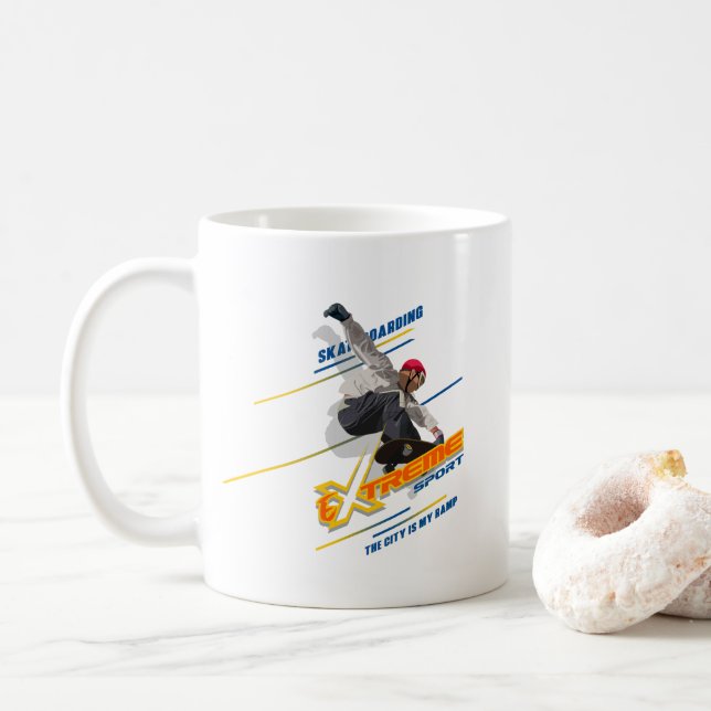 Taza De Café Skateboarding | Mug clásico #11 (Con donut)