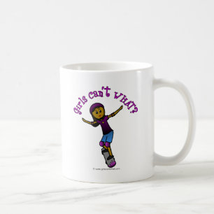 Taza De Café Skater Chica oscuro con casco