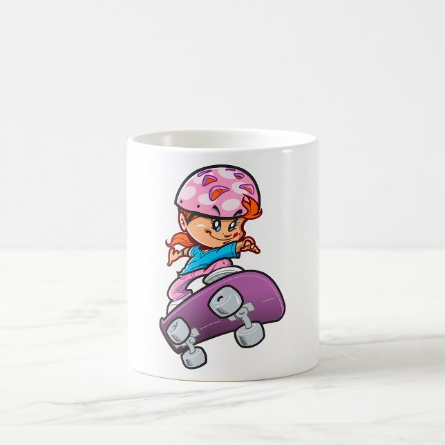 Taza De Café Skater Girl Fun Pink Helmet Skateboard (Subido por el creador)