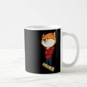 Taza De Café Skater Shi Inu - Divertido perro japonés Shibe pat