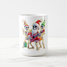 Taza De Café **Skeleton 3D Christm Santa Party – Funnyas Skelet