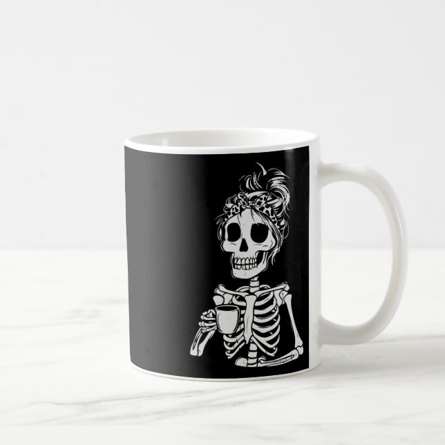 Taza De Café Skeleton Bebe Café Calavera Graciosa Mujer Hallowe (Derecha)