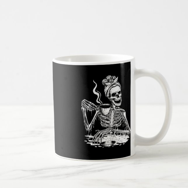 Taza De Café Skeleton Beber café perezoso y mujeres fáciles Hal (Derecha)