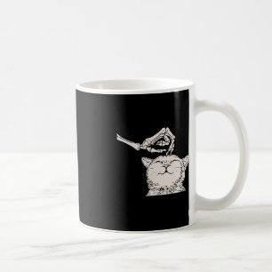 Taza De Café Skeleton Cat Hand Lazy Halloween disfraz Guay Bone