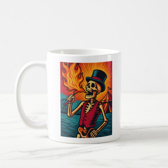 Taza De Café Skeleton Circus Performer (Izquierda)