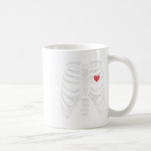 Taza De Café Skeleton Corazón Rib Cage Rayos X Niños adultos Di