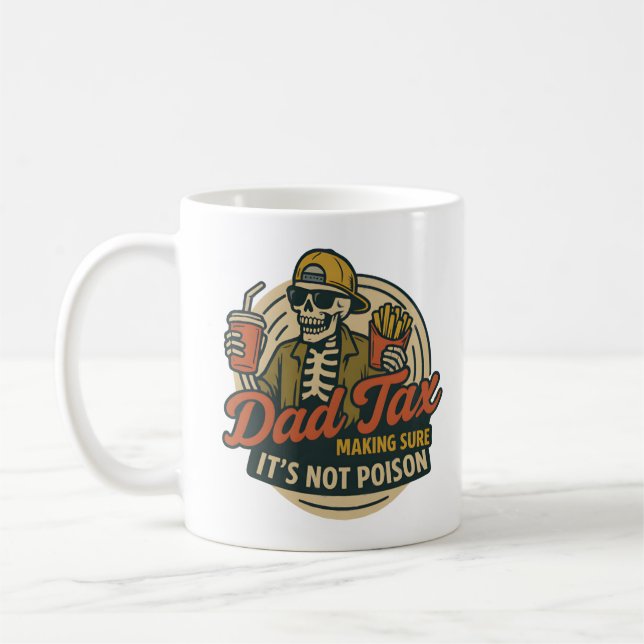 Taza De Café Skeleton Dad Tax Snack Inspector (Izquierda)