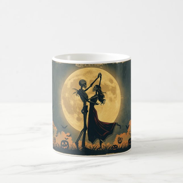 Taza De Café Skeleton Dance Mug | Romantic Halloween Moon Cup (Centro)