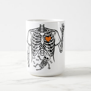 Taza De Café Skeleton del embarazo con huesos del bebé - Hallow