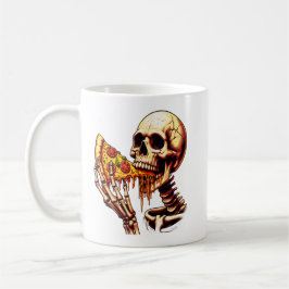 Taza De Café Skeleton Eating Pizza