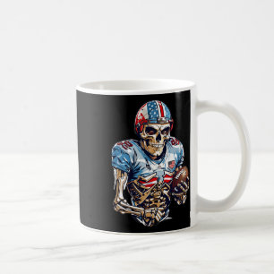 Taza De Café Skeleton Futbolista Americano Gráfico de Halloween