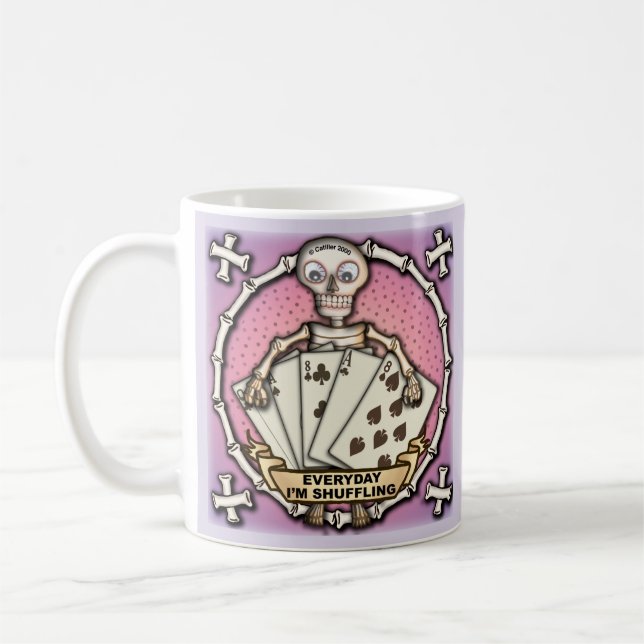 Taza De Café Skeleton Gambler poker mug (Izquierda)
