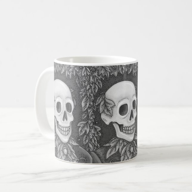 TAZA DE CAFÉ SKELETON GENTLEMAN GÓTICO, HALLOWECLSSIC MUG (Anverso izquierdo)