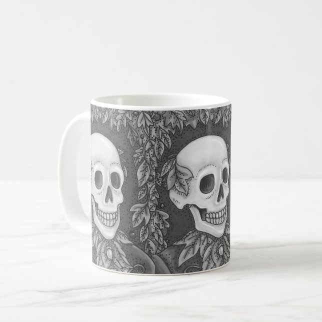 TAZA DE CAFÉ SKELETON GENTLEMAN GÓTICO, HALLOWECLSSIC MUG (Anverso izquierdo)