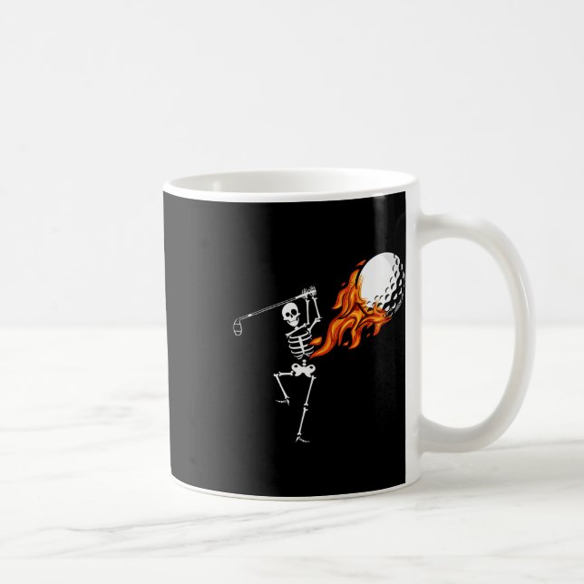 Taza De Café Skeleton Golf Funny Halloween Disstuve Golf Spor (Derecha)