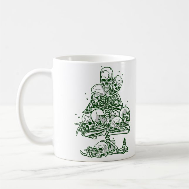 Taza De Café skeleton gothic del árbol de navidad desagradable (Izquierda)