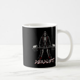 Taza De Café Skeleton Halloween Gym Chistes Halterofilia
