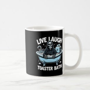 Taza De Café Skeleton Halloween Lauder en vivo Diseño de baños