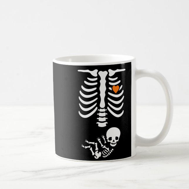 Taza De Café Skeleton Halloween Maternity Funny Pregnancy 2025  (Derecha)