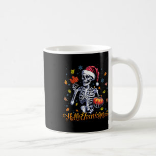 Taza De Café Skeleton Halloween Mery Navidades Felices Hallogra