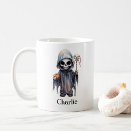 Taza De Café Skeleton Halloween Reaper Personalizado