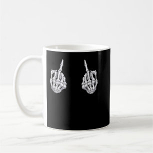 Taza De Café Skeleton Hand Halloween Huesos del Dedo Medio