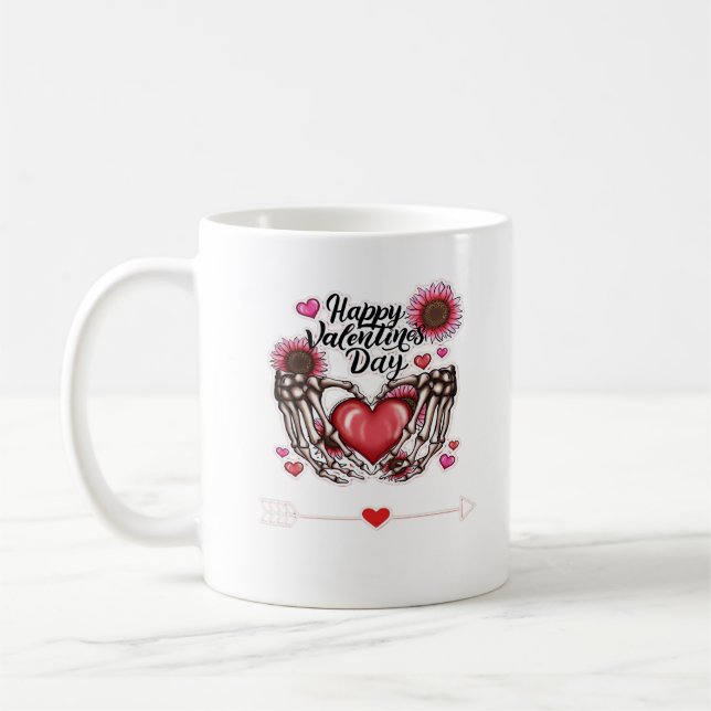 Taza De Café Skeleton Hands Día de San Valentín Classic (Izquierda)