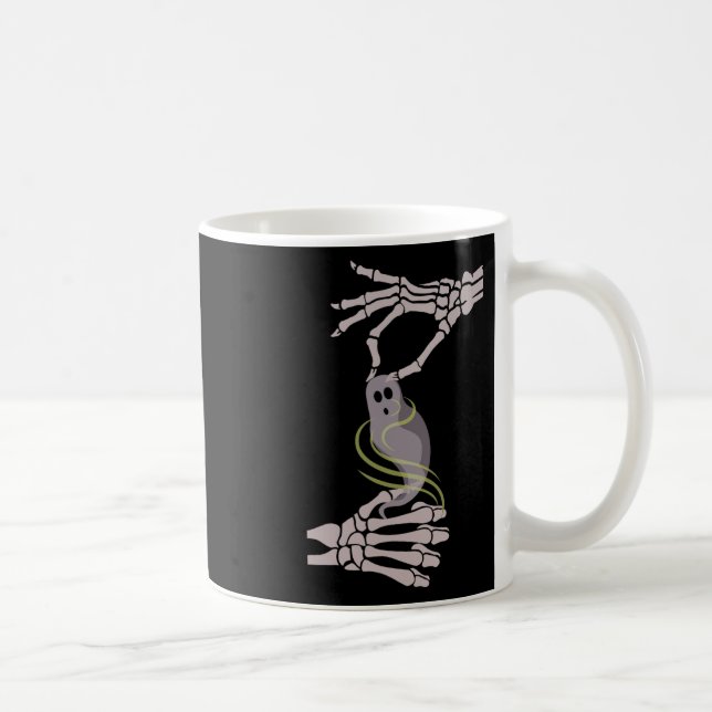 Taza De Café Skeleton Hands Fantasma Halloween (Derecha)